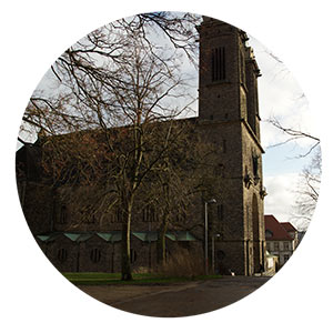 Kirche St. Michael im Echelmeyerpark in Saarbrücken im Nauwieser Viertel